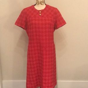Pink and Red Plaid Like Dress